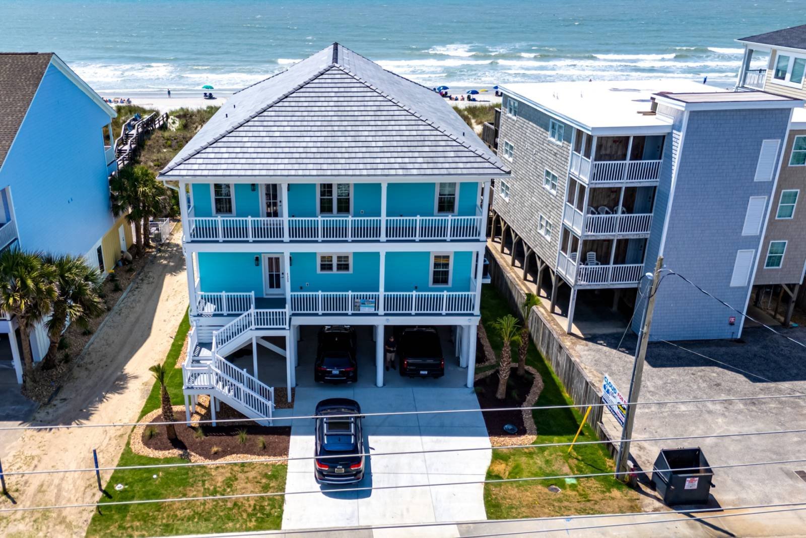 Rear elevation with covered parking