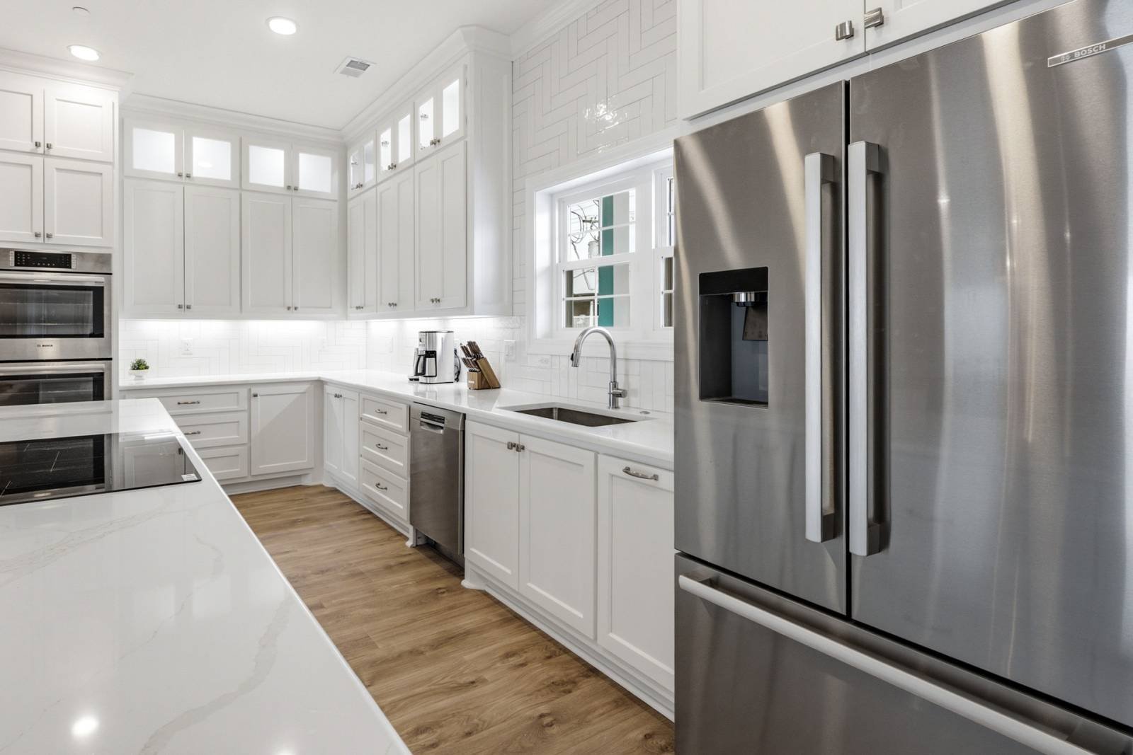 Kitchen refrigerator and coffee bar