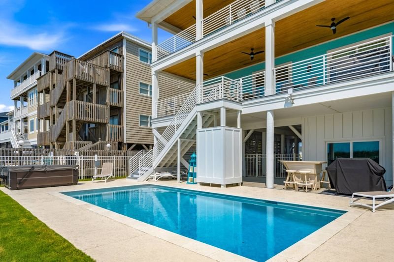 The pool and back patio