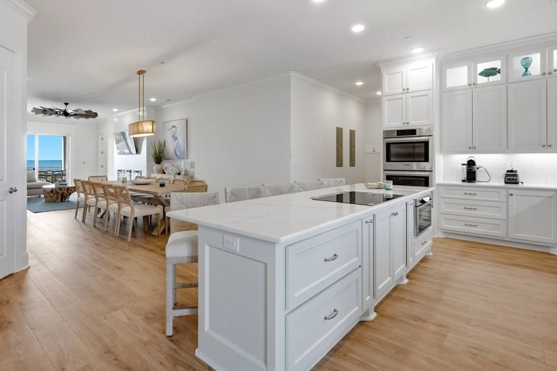Kitchen island looking toward the dining area